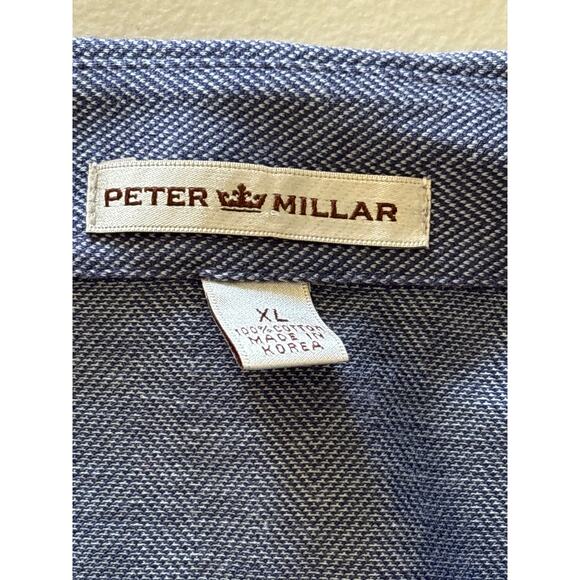 Peter Millar Men's Size XL Blue Cotton Casual Short Sleeves Golf Shirt - Picture 3 of 10